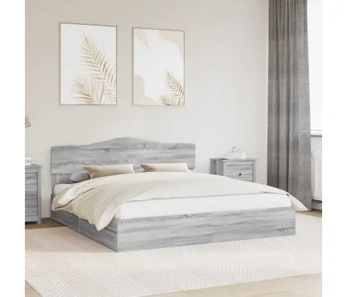 Glabāšanas Gulta Pelēks Sonoma 180 X 200 Cm Inženierijas Koks Vidaxl