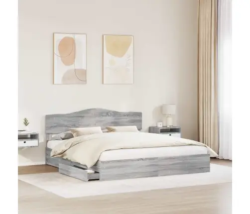 Glabāšanas Gulta Pelēks Sonoma 180 X 200 Cm Inženierijas Koks Vidaxl
