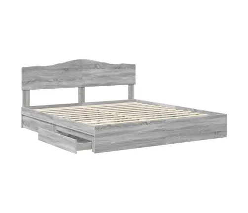 Glabāšanas Gulta Pelēks Sonoma 180 X 200 Cm Inženierijas Koks Vidaxl