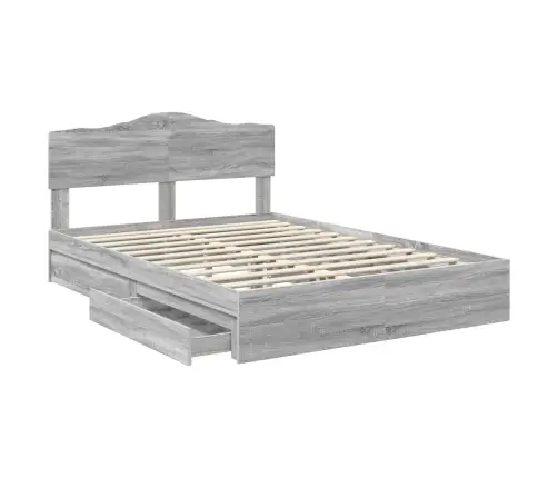 Saugos Lova Pilkas Sonoma 160 X 200 Cm Apdirbta Mediena