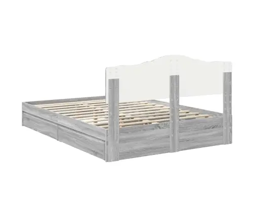 Saugos Lova Pilkas Sonoma 160 X 200 Cm Apdirbta Mediena