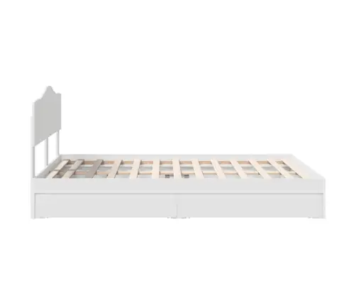 Glabāšanas Gulta Balts 150 X 200 Cm Inženierijas Koks Vidaxl