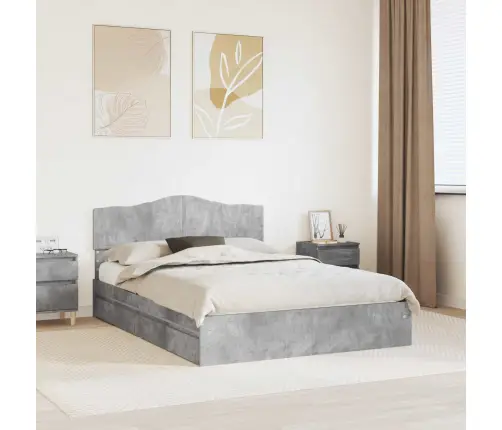 Laos Voodi Peaga Sahtliga Betoonhall 150 X 200 Cm Tehispuit