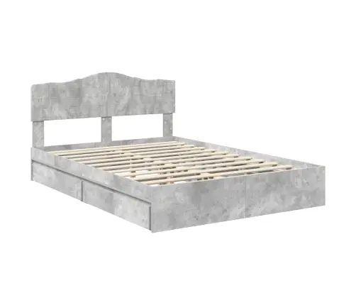 Laos Voodi Peaga Sahtliga Betoonhall 150 X 200 Cm Tehispuit