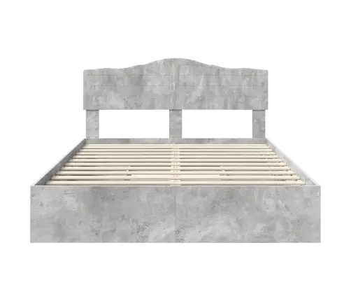 Laos Voodi Peaga Sahtliga Betoonhall 150 X 200 Cm Tehispuit