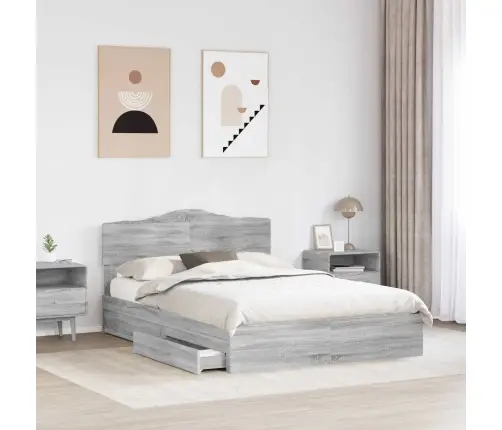 Laos Voodi Peaga Sahtliga Hall Sonoma 140 X 200 Cm Tehispuit