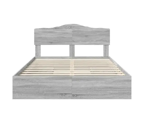 Laos Voodi Peaga Sahtliga Hall Sonoma 140 X 200 Cm Tehispuit