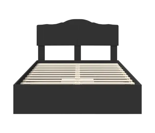 Saugos Lova Su Galvūgalio Juoda 135 X 190 Cm Apdirbta Mediena