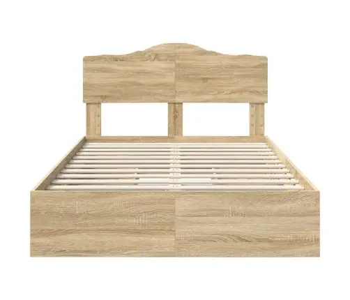 Glabāšanas Gulta Sonoma Ozols 135 X 190 Cm Inženierijas Koks Vidaxl