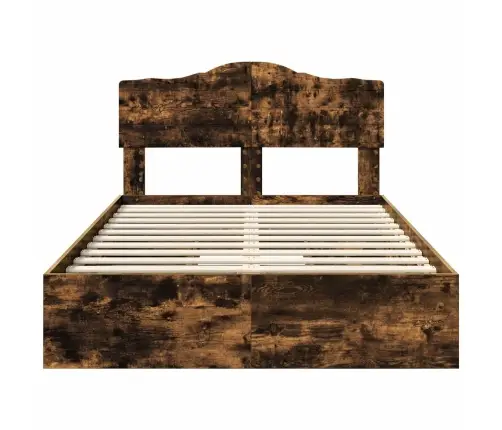 Glabāšanas Gulta Dūmaka Ozols 135 X 190 Cm Inženierijas Koks Vidaxl