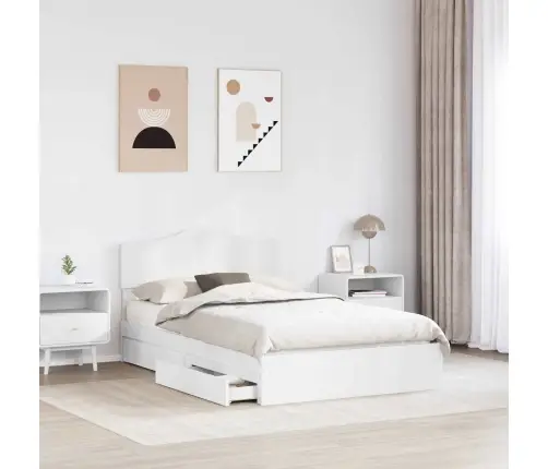 Glabāšanas Gulta Balts 120 X 200 Cm Inženierijas Koks Vidaxl