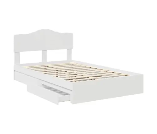 Glabāšanas Gulta Balts 120 X 200 Cm Inženierijas Koks Vidaxl