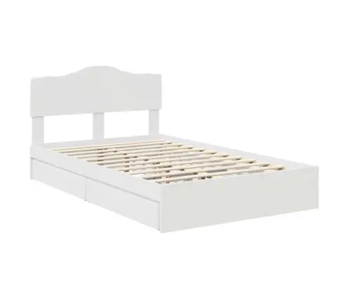 Saugos Lova Su Galvūgalio Balta 120 X 190 Cm Apdirbta Mediena