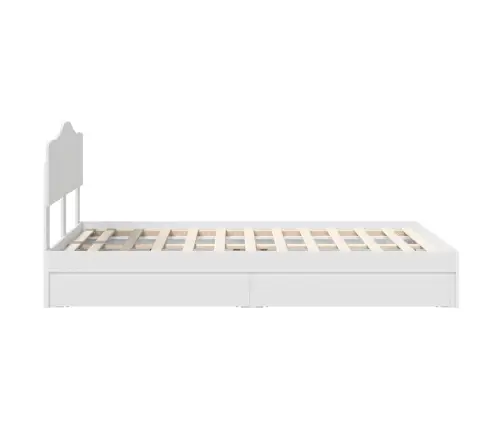 Saugos Lova Su Galvūgalio Balta 120 X 190 Cm Apdirbta Mediena