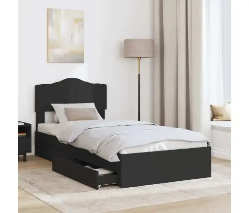 Glabāšanas Gulta Melna 100 X 200 Cm Inženierijas Koks Vidaxl