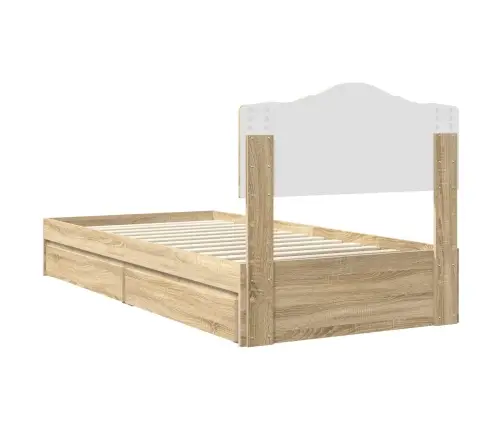 Glabāšanas Gulta Sonoma Ozols 100 X 200 Cm Inženierijas Koks Vidaxl