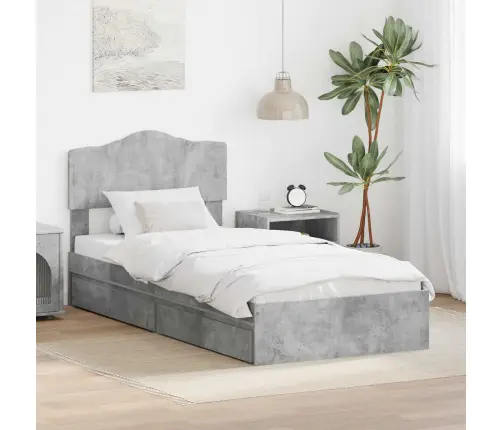 Laos Voodi Peaga Sahtliga Betoonhall 100 X 200 Cm Tehispuit