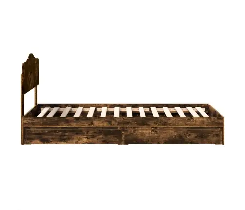 Laos Voodi Peaga Suitsetatud Tamm 100 X 200 Cm Tehispuit