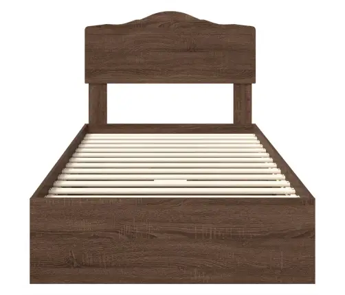 Glabāšanas Gulta Brūns Ozols 100 X 200 Cm Inženierijas Koks Vidaxl