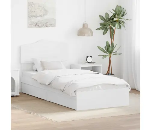 Glabāšanas Gulta Balts 90 X 200 Cm Inženierijas Koks Vidaxl