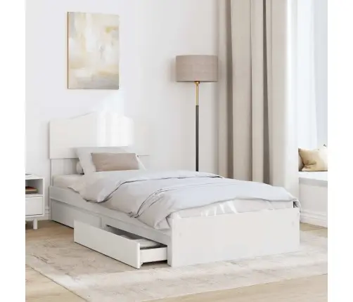 Glabāšanas Gulta Balts 90 X 200 Cm Inženierijas Koks Vidaxl