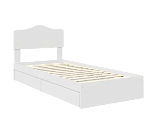 Glabāšanas Gulta Balts 90 X 200 Cm Inženierijas Koks Vidaxl