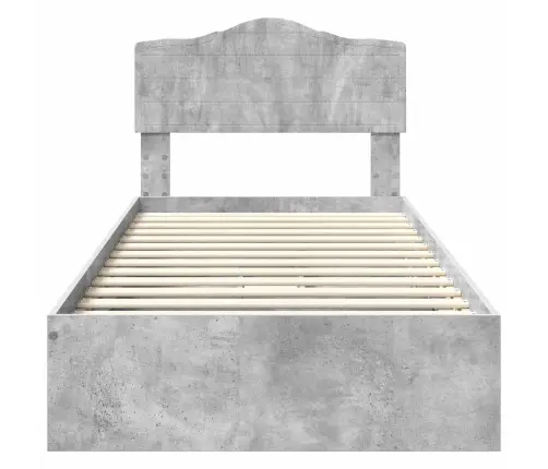 Laos Voodi Peaga Sahtliga Betoonhall 90 X 200 Cm Tehispuit