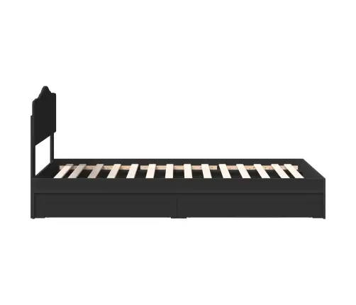 Glabāšanas Gulta Melna 90 X 190 Cm Inženierijas Koks Vidaxl