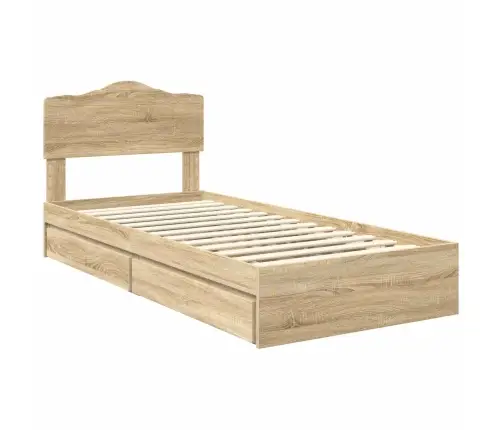 Saugos Lova Sonoma Ąžuolas 90 X 190 Cm Apdirbta Mediena