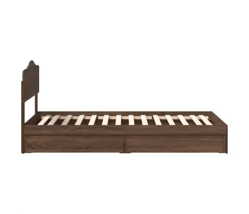 Glabāšanas Gulta Brūns Ozols 90 X 190 Cm Inženierijas Koks Vidaxl