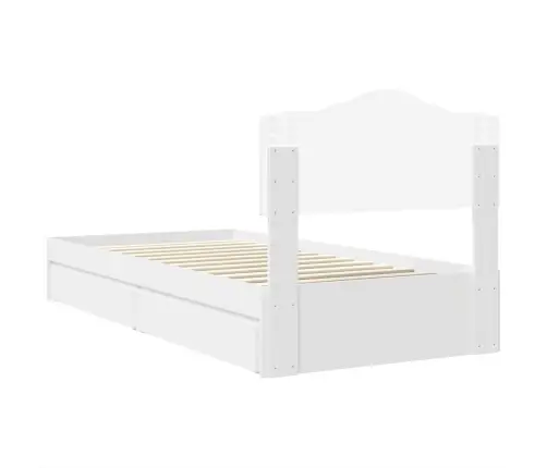 Glabāšanas Gulta Balts 75 X 190 Cm Inženierijas Koks Vidaxl