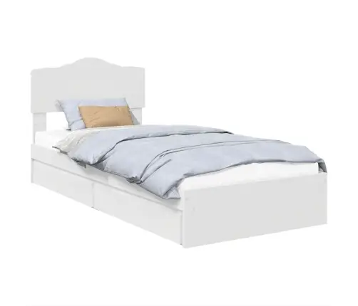 Glabāšanas Gulta Balts 75 X 190 Cm Inženierijas Koks Vidaxl