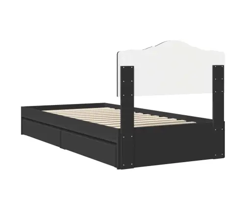 Glabāšanas Gulta Melna 75 X 190 Cm Inženierijas Koks Vidaxl