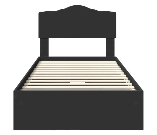 Glabāšanas Gulta Melna 75 X 190 Cm Inženierijas Koks Vidaxl