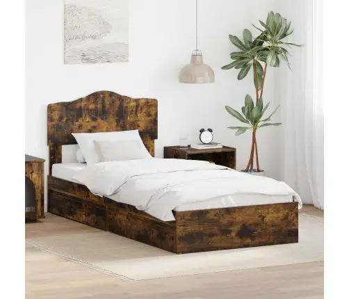 Glabāšanas Gulta Dūmaka Ozols 75 X 190 Cm Inženierijas Koks Vidaxl