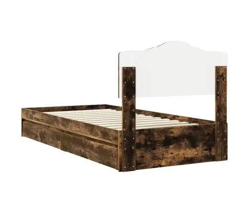 Glabāšanas Gulta Dūmaka Ozols 75 X 190 Cm Inženierijas Koks Vidaxl