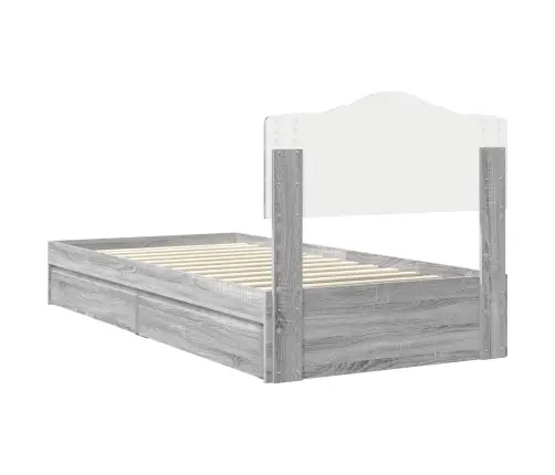 Glabāšanas Gulta Pelēks Sonoma 75 X 190 Cm Inženierijas Koks Vidaxl