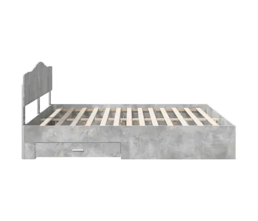 Voodi Raam Peaga Sahtliga Betoonhall 200 X 200 Cm Tehispuit