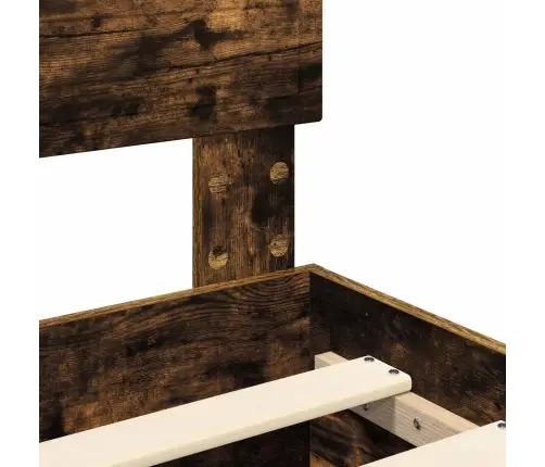 Gultas Rāmis Dūmaka Ozols 200 X 200 Cm Inženierijas Koks Vidaxl