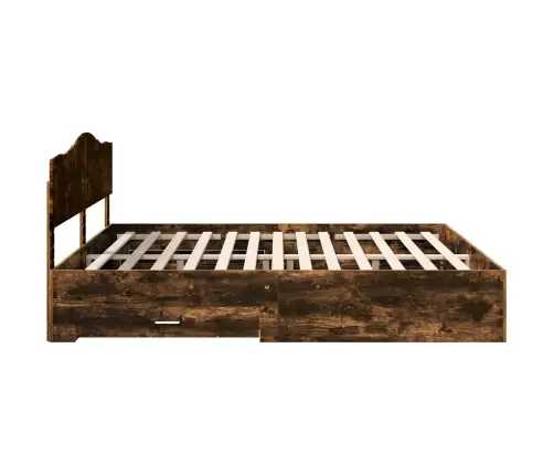 Gultas Rāmis Dūmaka Ozols 200 X 200 Cm Inženierijas Koks Vidaxl