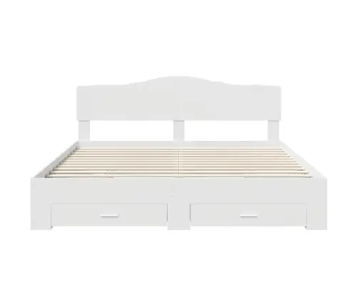 Lovos Rėmas Su Galvūgalio Balta 180 X 200 Cm Apdirbta Mediena