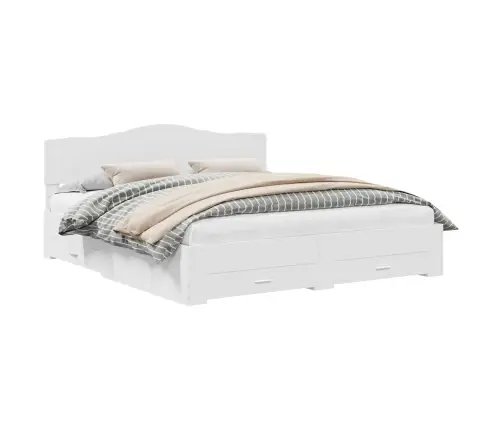 Lovos Rėmas Su Galvūgalio Balta 180 X 200 Cm Apdirbta Mediena