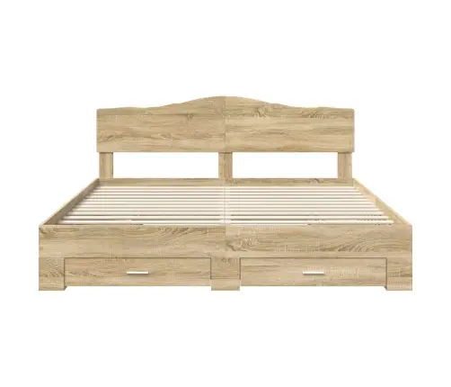 Gultas Rāmis Sonoma Ozols 180 X 200 Cm Inženierijas Koks Vidaxl