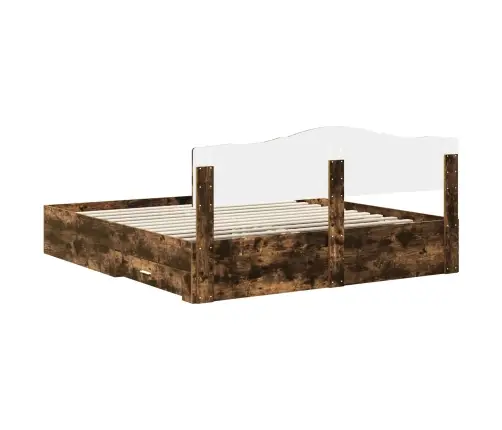 Gultas Rāmis Dūmaka Ozols 180 X 200 Cm Inženierijas Koks Vidaxl