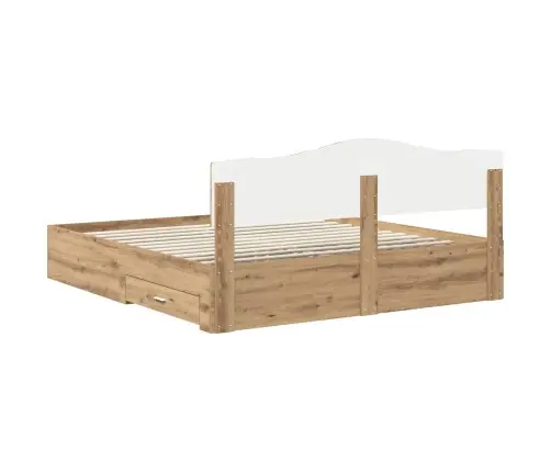 Gultas Rāmis Artisānā Ozols 180 X 200 Cm Inženierijas Koks Vidaxl