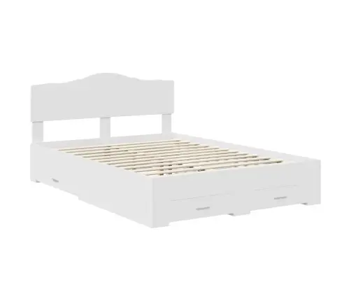 Gultas Rāmis Ar Atvilktni Balts 160 X 200 Cm Inženierijas Koks Vidaxl