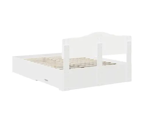 Gultas Rāmis Ar Atvilktni Balts 160 X 200 Cm Inženierijas Koks Vidaxl
