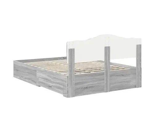 Lovos Rėmas Pilkas Sonoma 160 X 200 Cm Apdirbta Mediena