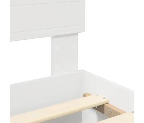 Gultas Rāmis Ar Atvilktni Balts 140 X 200 Cm Inženierijas Koks Vidaxl