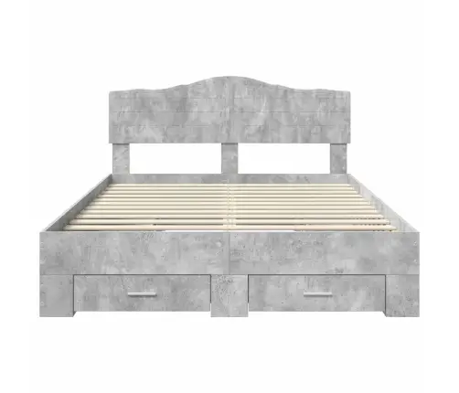 Voodi Raam Peaga Sahtliga Betoonhall 140 X 200 Cm Tehispuit